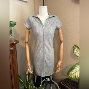 Grey Button Up Dress